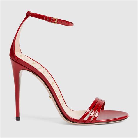 gucci patent leather sandal red|Gucci patent leather heels.